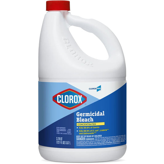 Clorox Concentrated Germicidal Bleach - Regular, 121 oz Bottle, 3/Carton